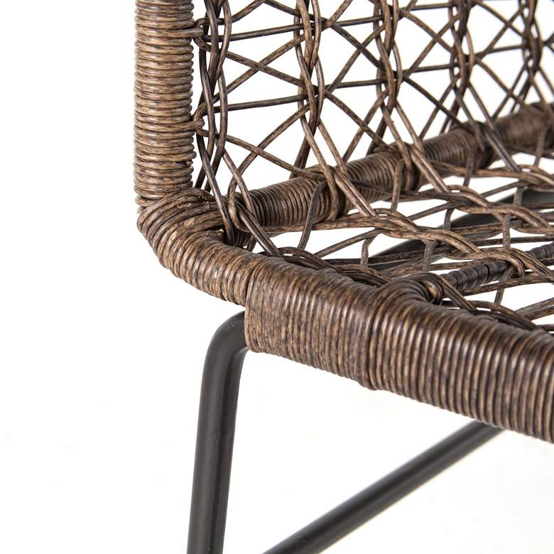 Image 3 Bandera Distressed Gray Woven Outdoor Club Chair more views