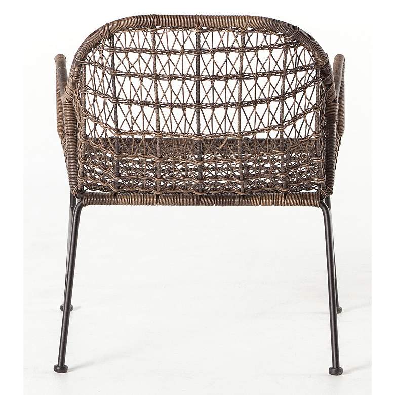 Image 4 Bandera Distressed Gray Woven Outdoor Club Chair more views