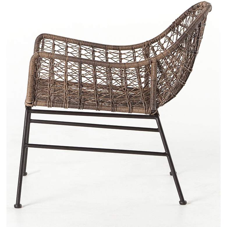 Image 5 Bandera Distressed Gray Woven Outdoor Club Chair more views