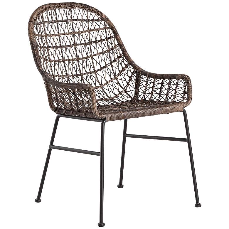 Image 1 Bandera Distressed Gray Woven Outdoor Dining Chair