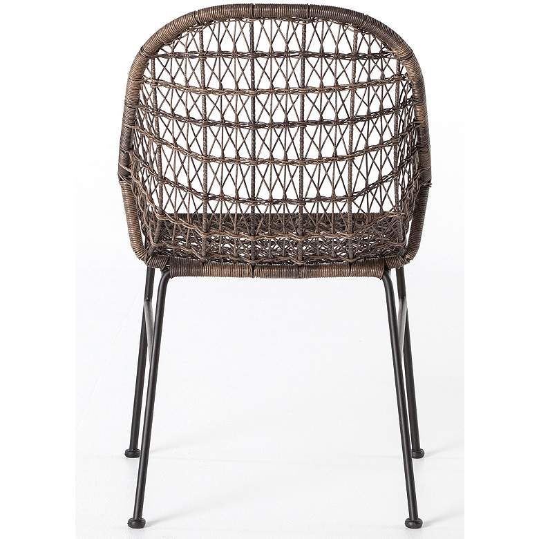 Image 3 Bandera Distressed Gray Woven Outdoor Dining Chair more views