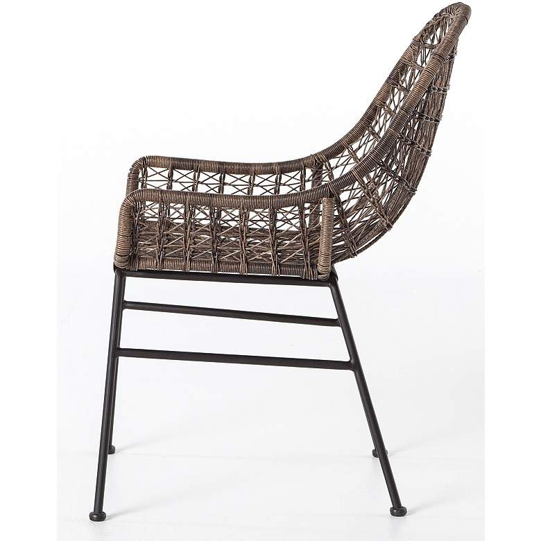 Image 4 Bandera Distressed Gray Woven Outdoor Dining Chair more views