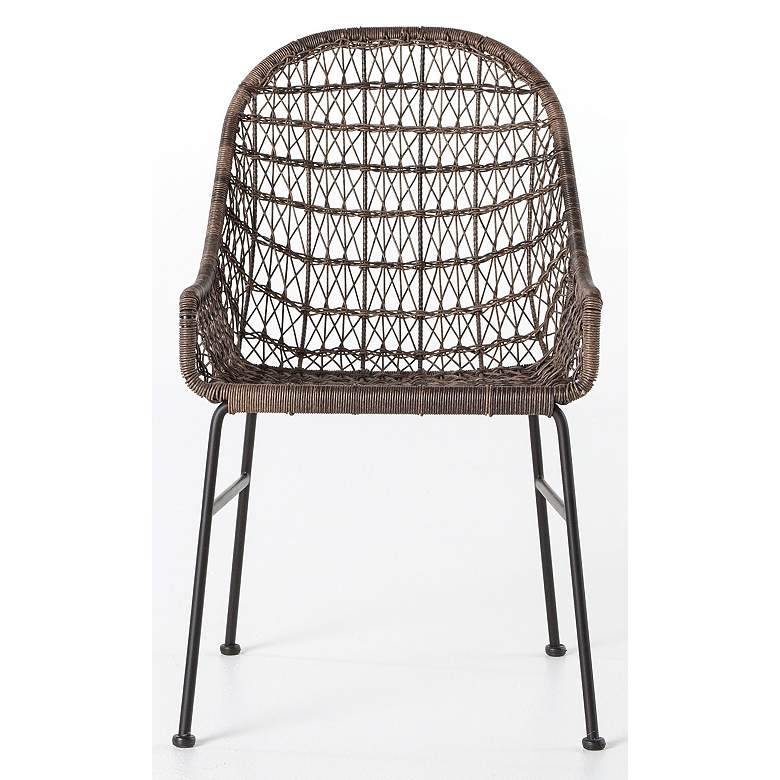 Image 5 Bandera Distressed Gray Woven Outdoor Dining Chair more views