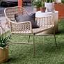 Bandera Vintage White Woven Outdoor Club Chair