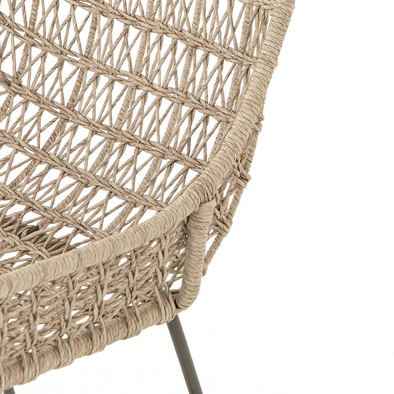 Image 2 Bandera Vintage White Woven Outdoor Dining Chair more views
