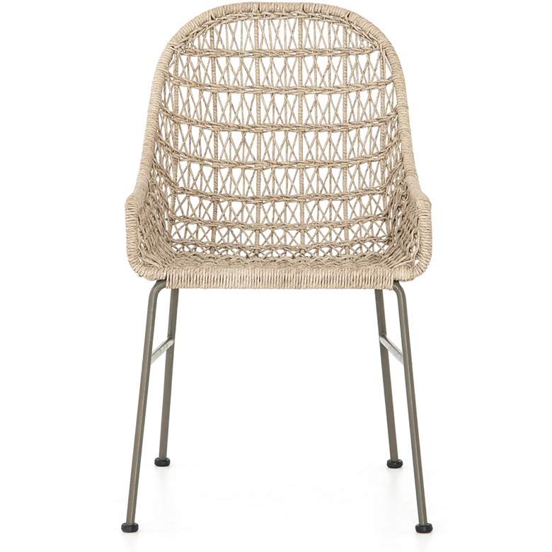 Image 6 Bandera Vintage White Woven Outdoor Dining Chair more views