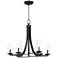Bandon 26 3/4" Wide Clear Glass and Black 6-Light Chandelier