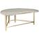 Bandon 44" Wide Kidney-Shaped Carrara Marble Cocktail Table