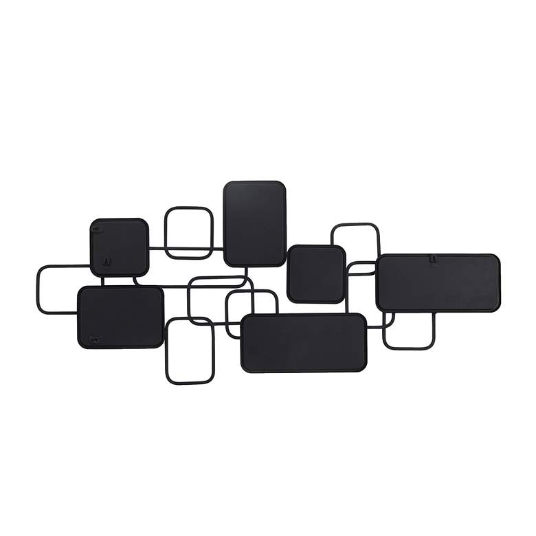 Image 5 Bandon Matte Black Metal 49 1/4" x 23" Geometric Wall Mirror more views