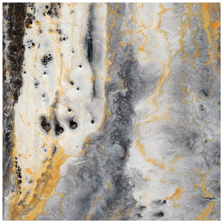 Image 1 Bands of Gold A" Frameless Free Floating Tempered Art Glass Wall Art