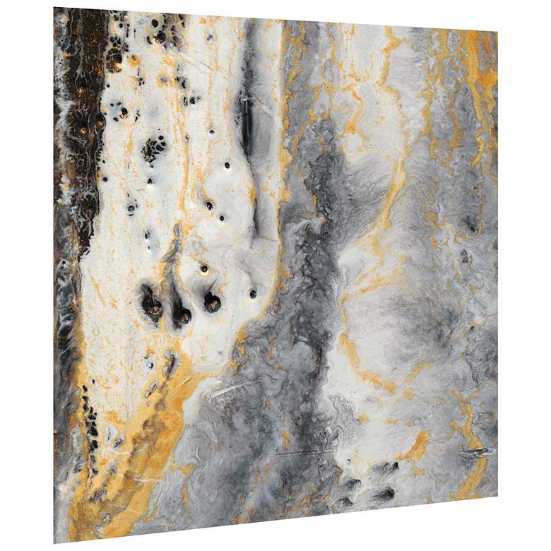 Image 2 Bands of Gold A" Frameless Free Floating Tempered Art Glass Wall Art more views