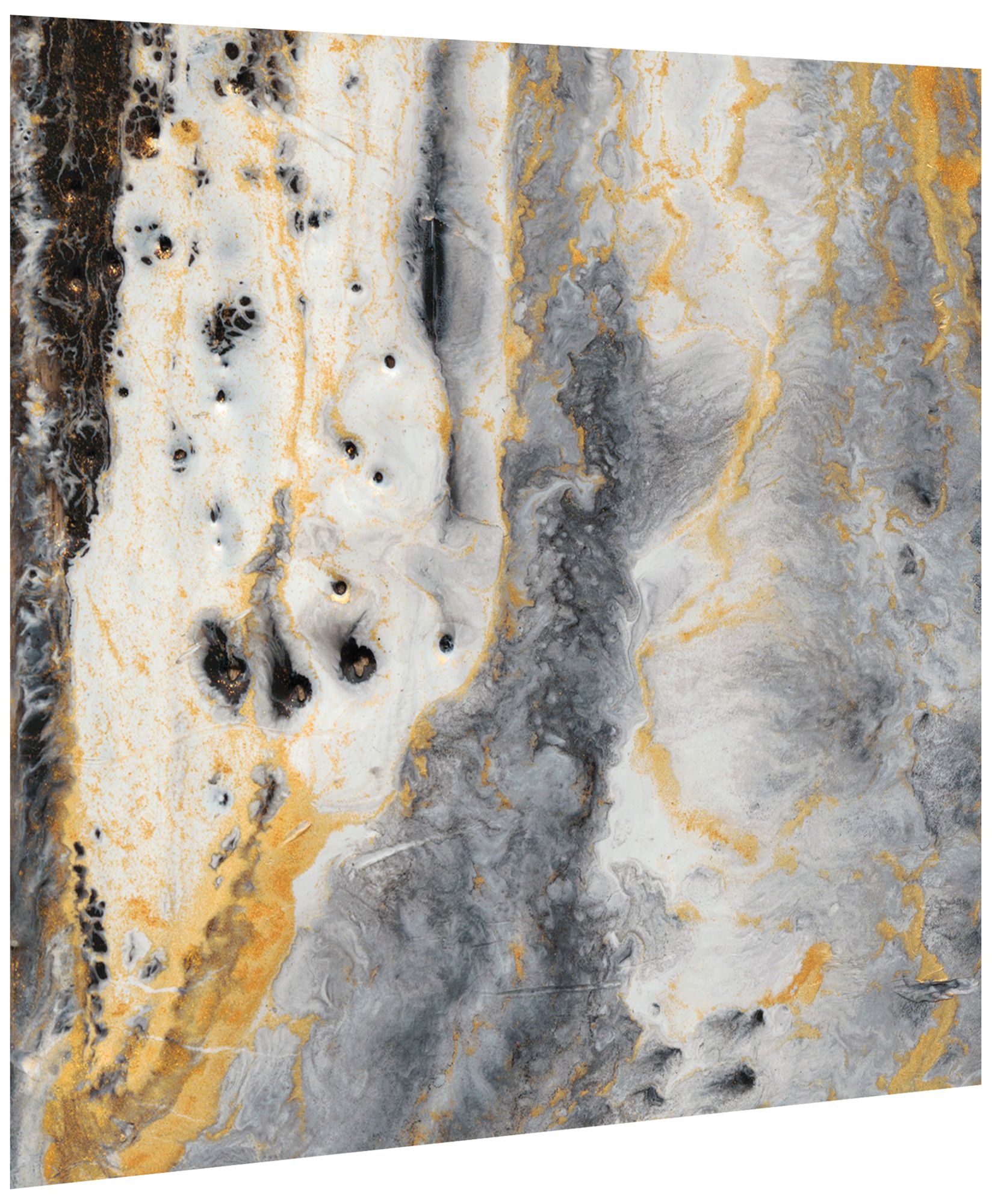 Image 2 Bands of Gold A" Frameless Free Floating Tempered Art Glass Wall Art more views