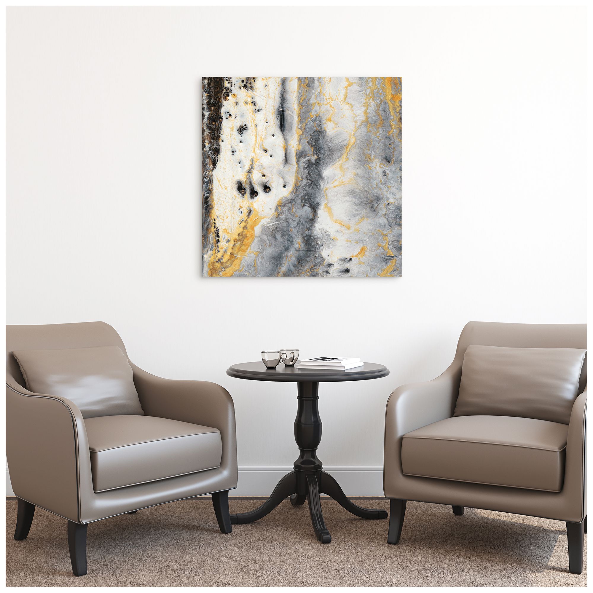Image 3 Bands of Gold A" Frameless Free Floating Tempered Art Glass Wall Art more views
