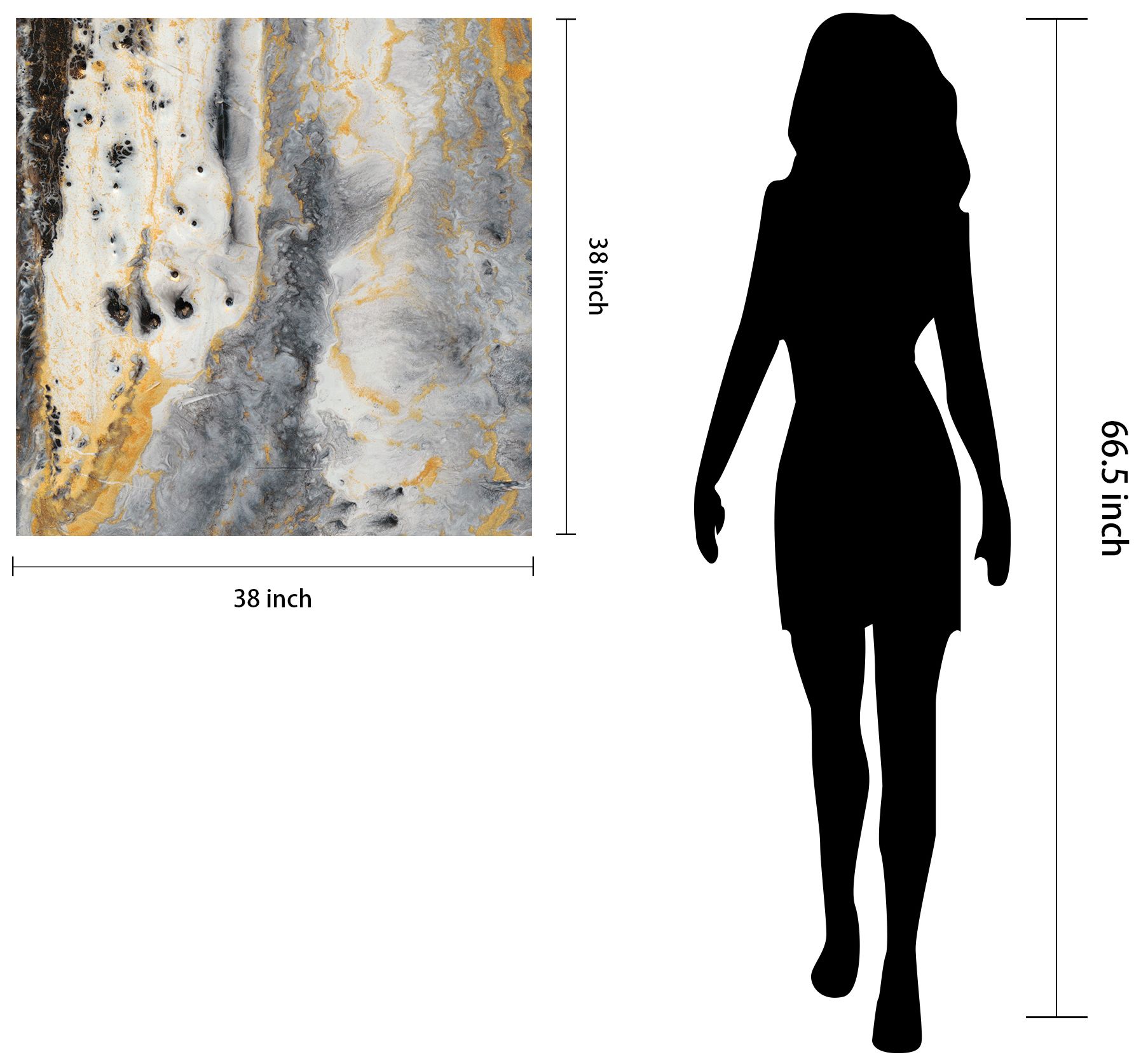 Bands of Gold A" Frameless Free Floating Tempered Art Glass Wall Art