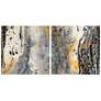 Bands of Gold Abstract 76" Wide 2-Piece Glass Wall Art Set in scene