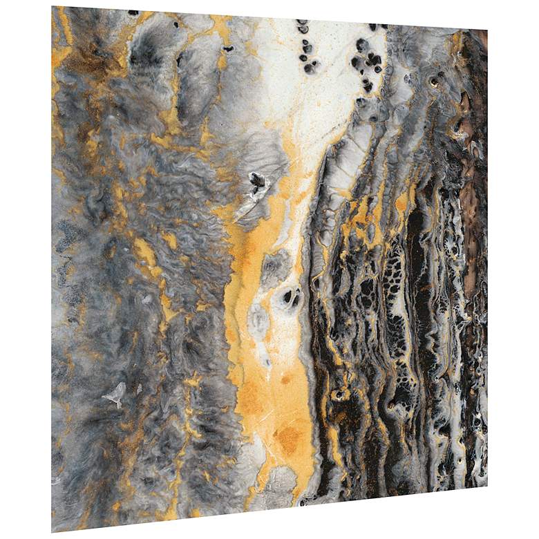 Image 4 Bands of Gold Abstract 76" Wide 2-Piece Glass Wall Art Set more views
