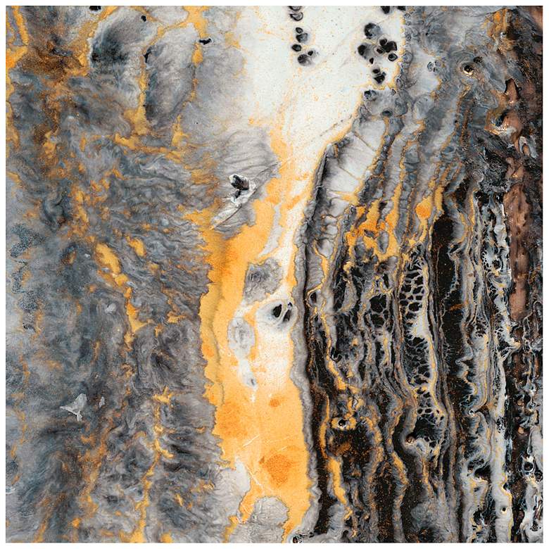 Image 2 Bands of Gold B 41 1/2" Square Free Floating Glass Wall Art