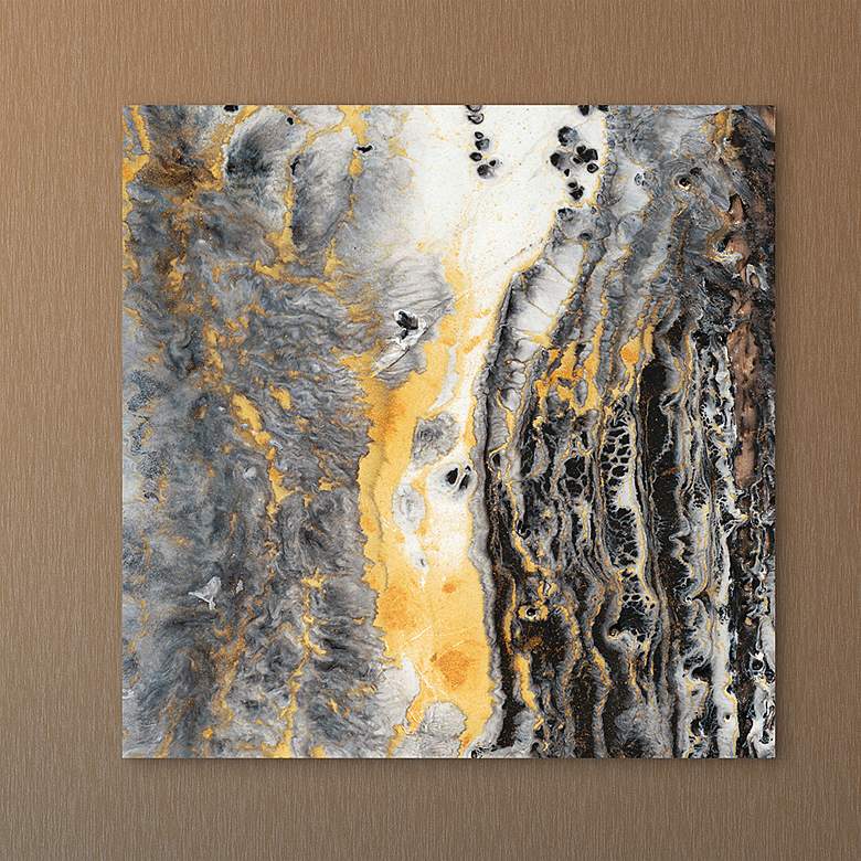 Image 1 Bands of Gold B 41 1/2 inch Square Free Floating Glass Wall Art