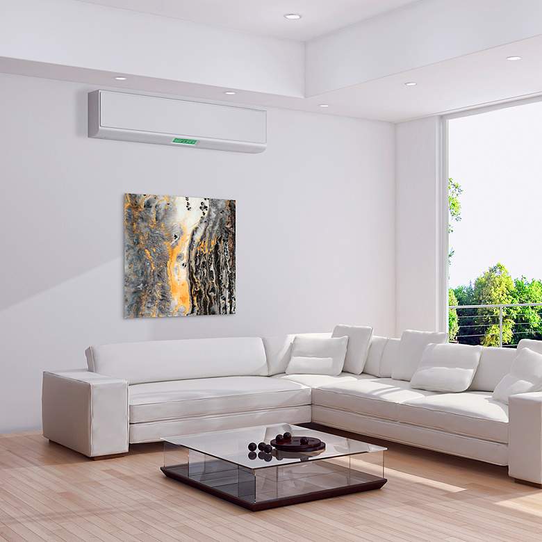 Image 5 Bands of Gold B 41 1/2" Square Free Floating Glass Wall Art more views