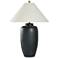 Bandzi 35" High Matte Black Table Lamp With White Hardback Shade