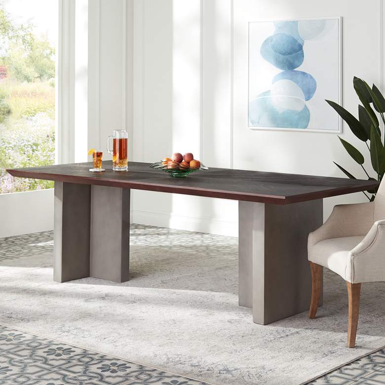 Image 2 Bane 90 1/2 inch Wide Grey Dining Table