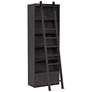 Bane 98" High Pine 5-Shelf Bookshelf and Ladder