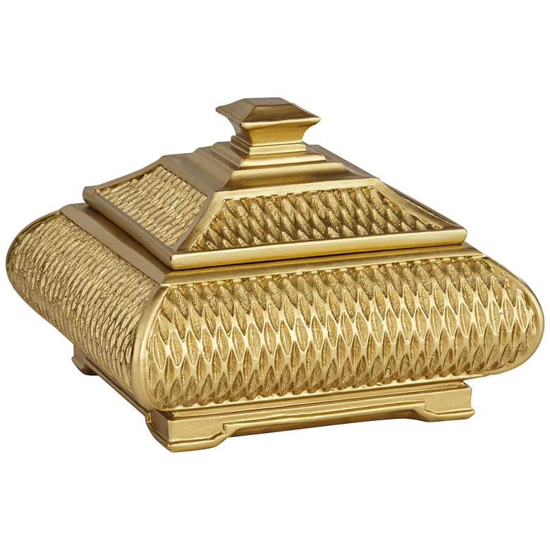 Image 3 Bangkok Shiny Gold Decorative Square Jewelry Box