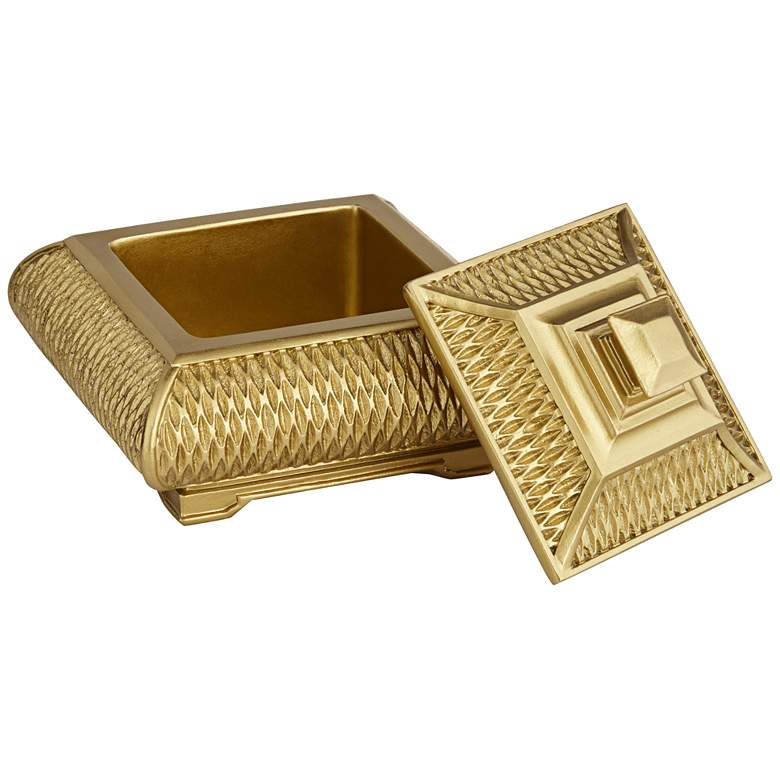 Image 6 Bangkok Shiny Gold Decorative Square Jewelry Box more views