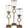 Bangle Antique Brass Clear 3-Piece Pillar Candle Holder Set