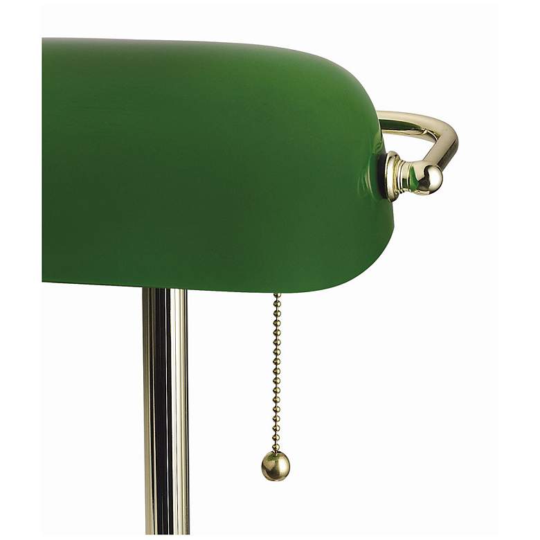 Image 2 Banker's 13.5" High Polished Brass Desk Lamp more views