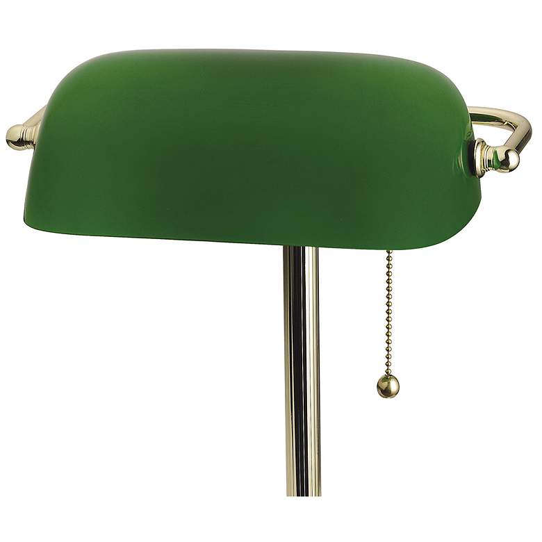 Image 3 Banker's 13.5" High Polished Brass Desk Lamp more views