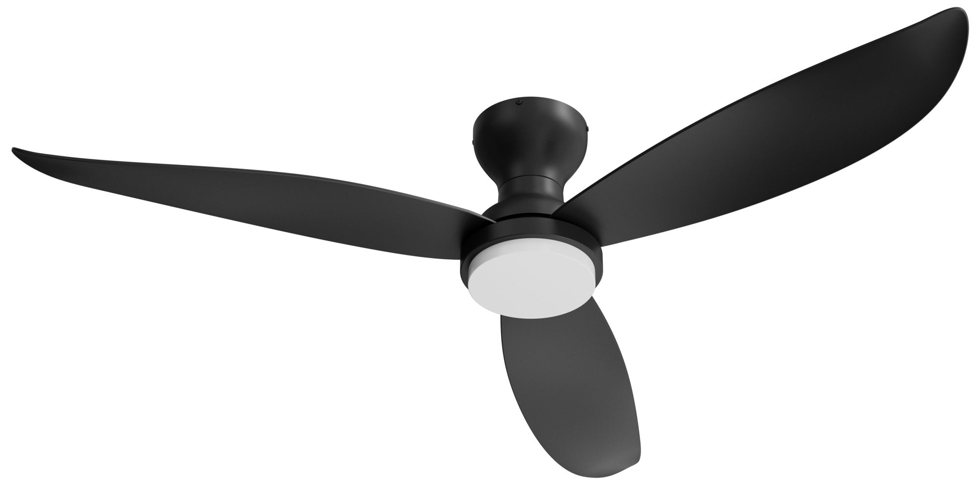 Image 2 Banks 52" Wide 3-Blade Black Remote Control LED Ceiling Fan