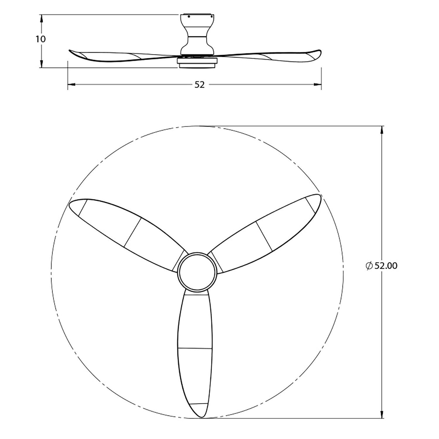 Banks 52" Wide 3-Blade Black Remote Control LED Ceiling Fan