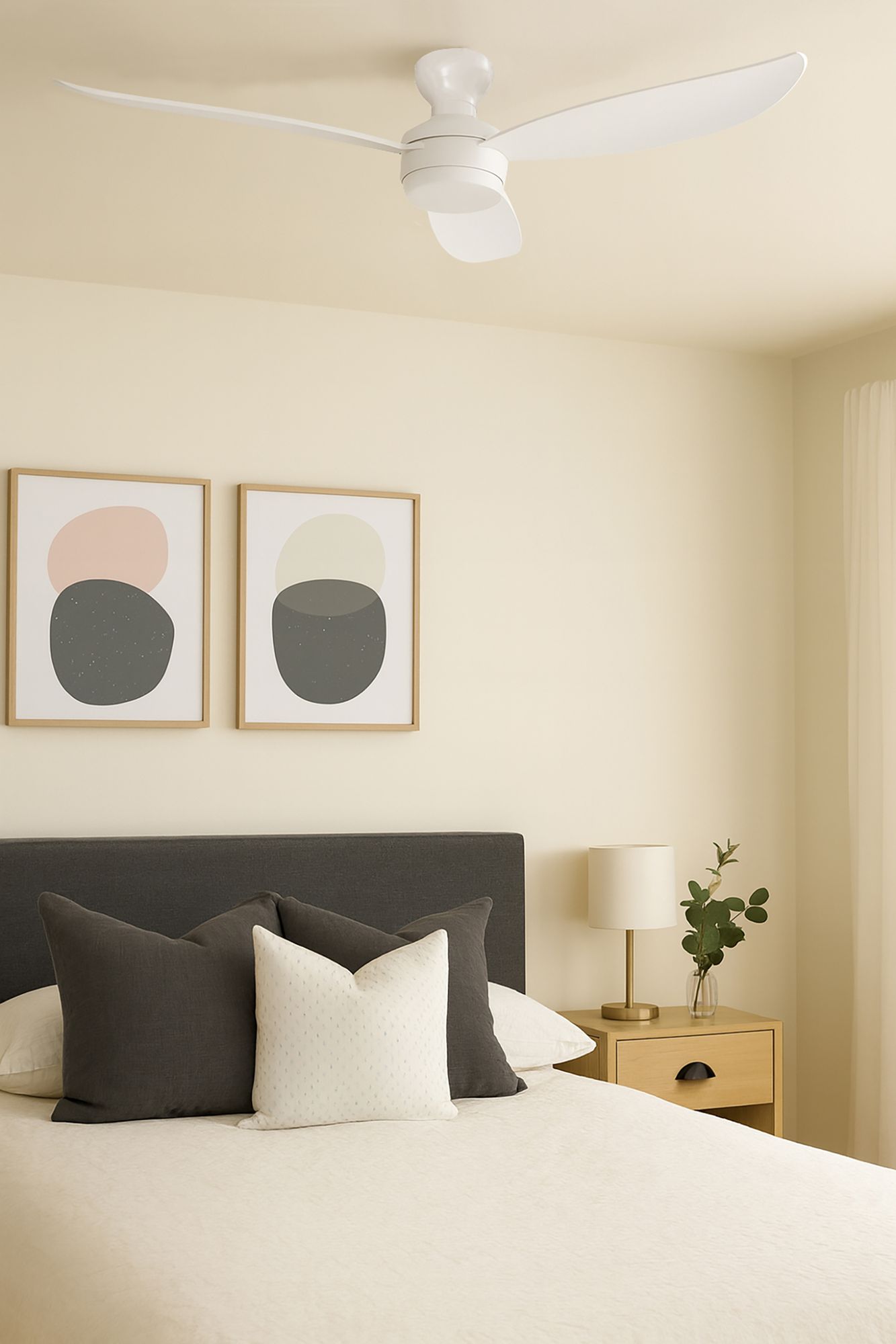 Image 5 Banks 52" Wide 3-Blade White Wall Control LED Ceiling Fan more views