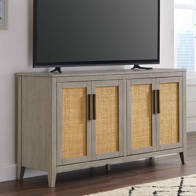 Image 2 Banks 60 1/4" Wide Driftwood Pine TV Stand