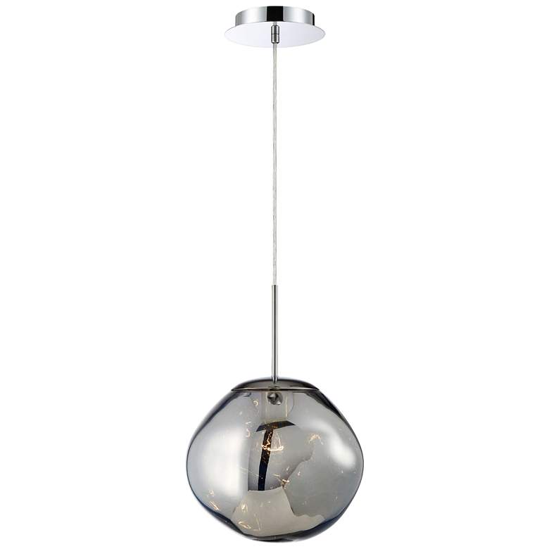 Image 1 Bankwell 10 1/2" Wide Pearlized Chrome Orb Mini Pendant