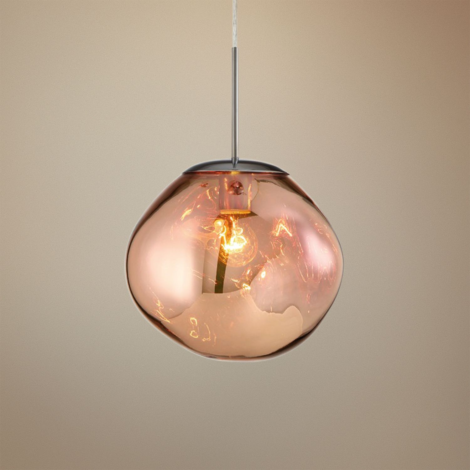 copper orb pendant light