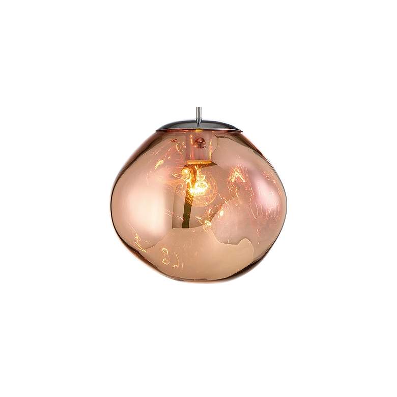Bankwell 10 1/2&quot; Wide Pearlized Copper Orb Mini Pendant more views