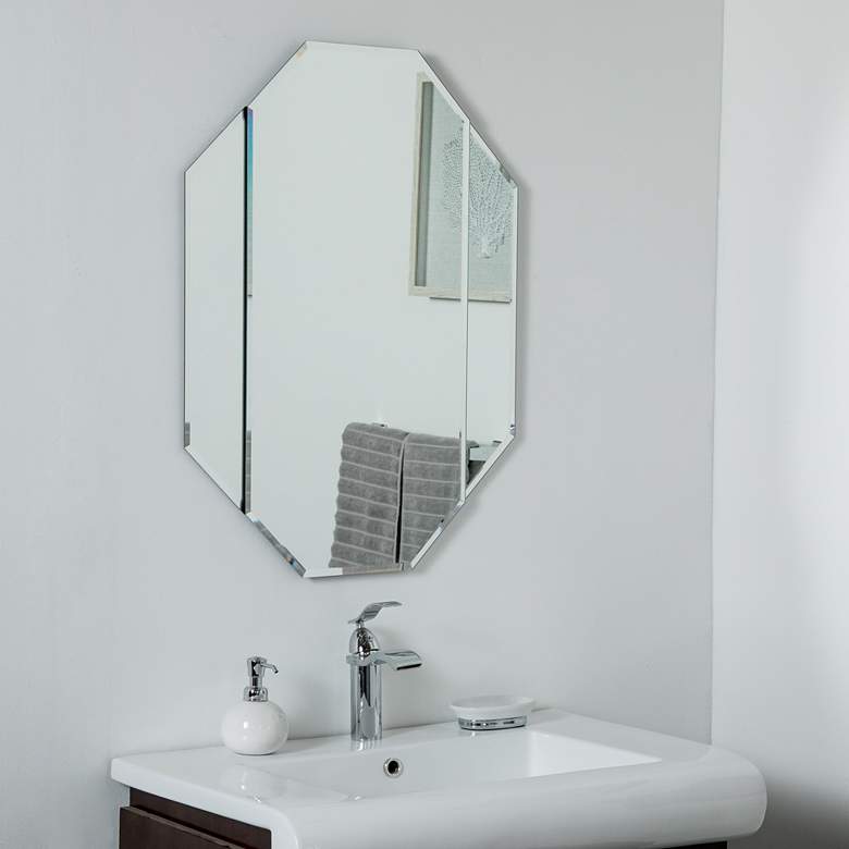 Image 1 Bannery 23 1/2 inch x 31 1/2 inch Octagon Frameless Wall Mirror