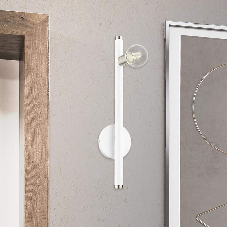Image 1 Bannister 1 Light White Wall Sconce