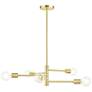 2_Bannister 24" Wide Satin Brass 5-Light Chandelier
