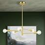 1_Bannister 24" Wide Satin Brass 5-Light Chandelier