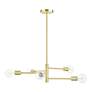 3_Bannister 24" Wide Satin Brass 5-Light Chandelier more views