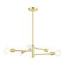 4_Bannister 24" Wide Satin Brass 5-Light Chandelier more views
