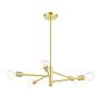 5_Bannister 24" Wide Satin Brass 5-Light Chandelier more views