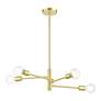 6_Bannister 24" Wide Satin Brass 5-Light Chandelier more views