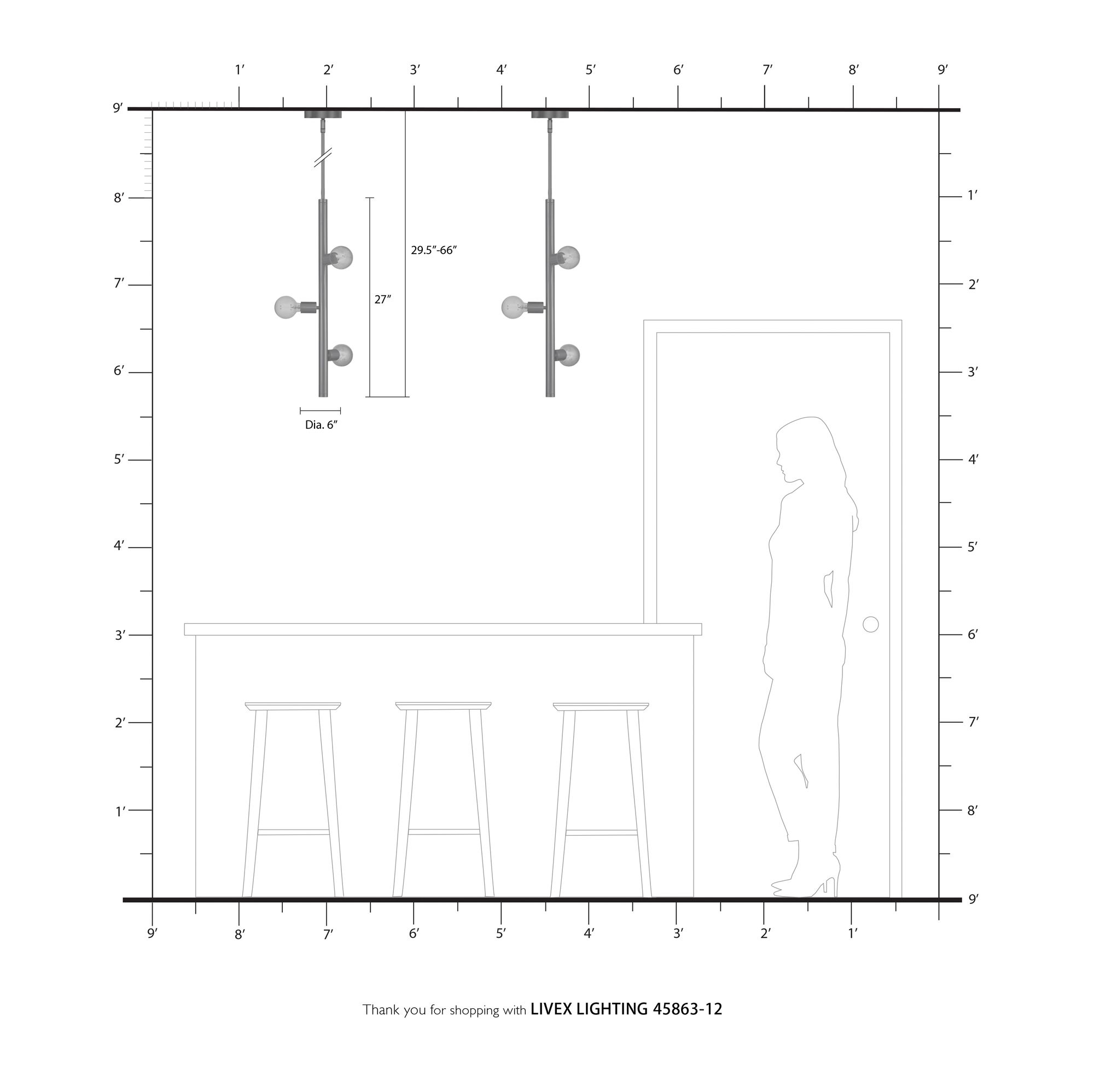 Bannister 3 Light Satin Brass Pendant