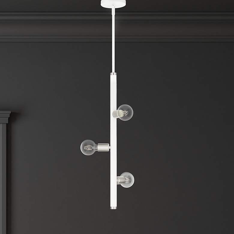 Image 1 Bannister 3 Light White Pendant
