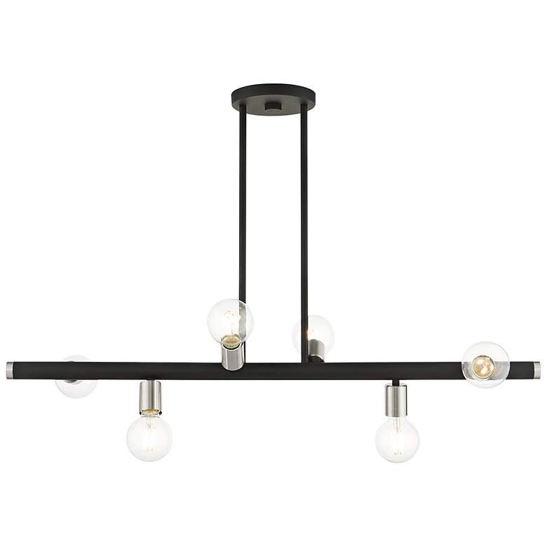 Image 3 Bannister 37" Wide Black 6-Light Black Linear Chandelier