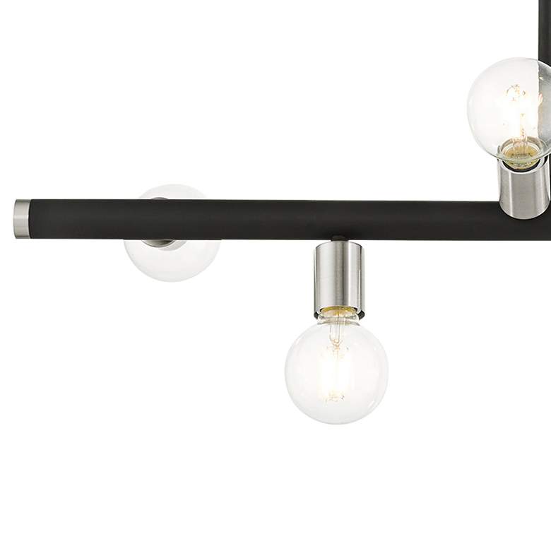 Image 4 Bannister 37" Wide Black 6-Light Black Linear Chandelier more views